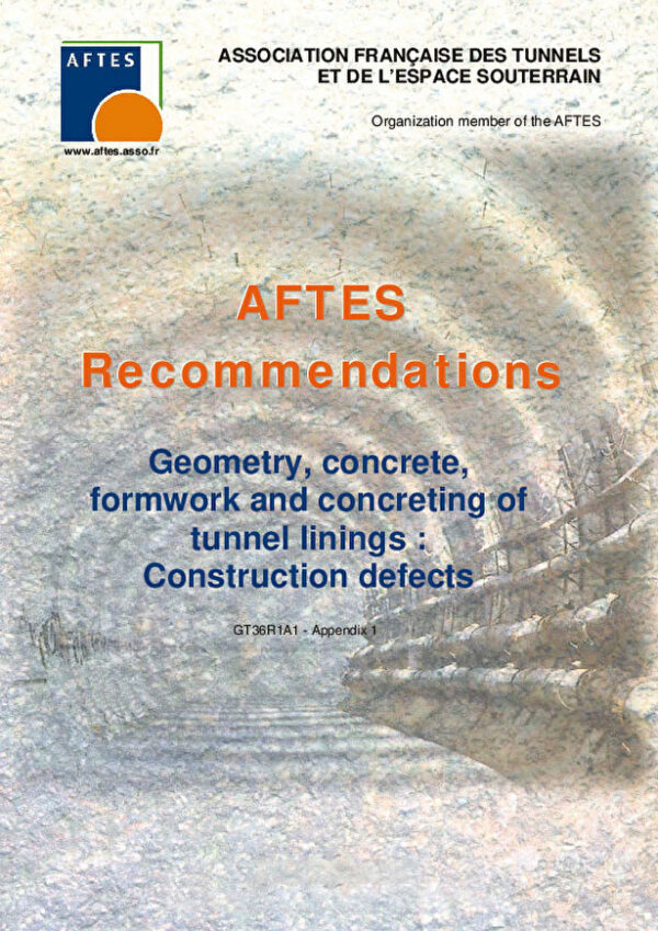 Appendix 1 - Geometry, concrete, formwork and concreting of tunnel linings : Construction defects