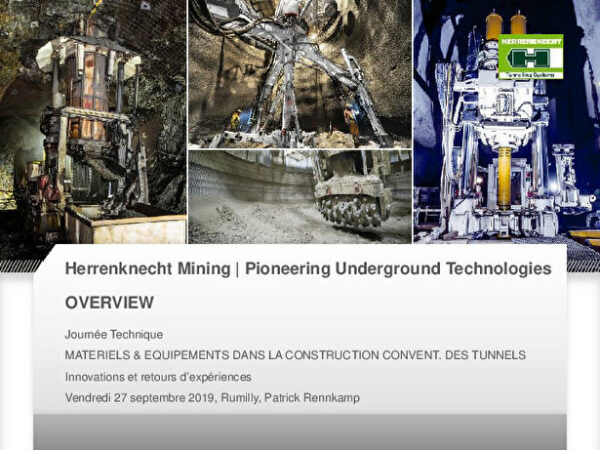 Construction conventionnelle des tunnels - Innovations et retours d’expériences