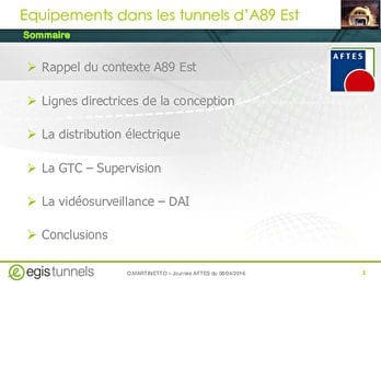 Équipements dans les tunnels