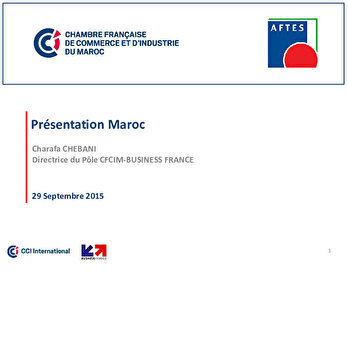 Présentation Maroc - Chambre Française de Commerce et d'Industre du Maroc