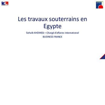 Les travaux souterrains en Egypte