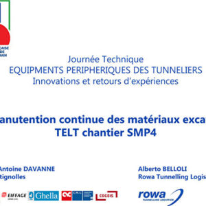 Équipements périphériques des tunneliers - Innovations et retours d’expériences