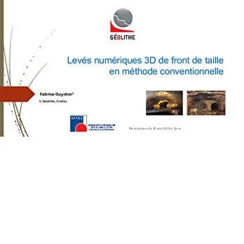 Nouvelles technologies numériques en travaux souterrains