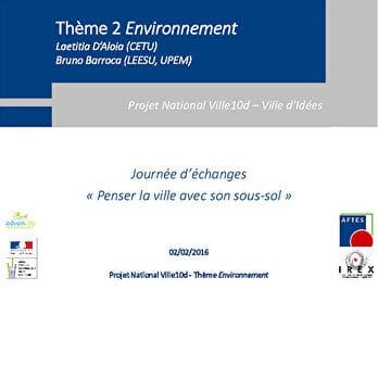 L’approche environnementale - Point sur les recherches