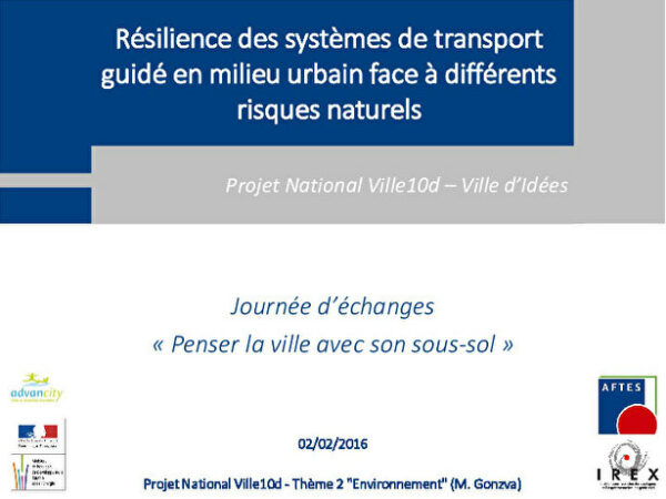 L’approche environnementale - Résilience des infrastructures de transports guidés
