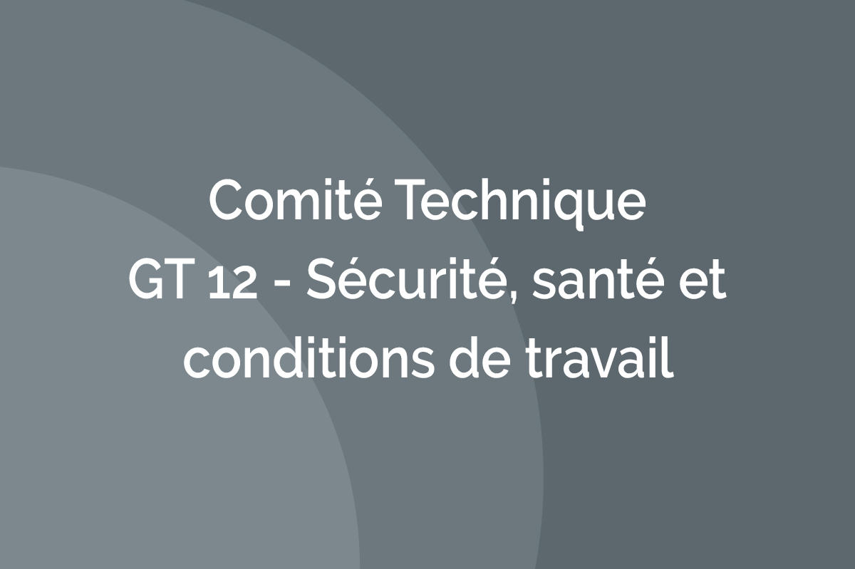 Comité Technique – GT 12 – Sécurité, santé et conditions de travail