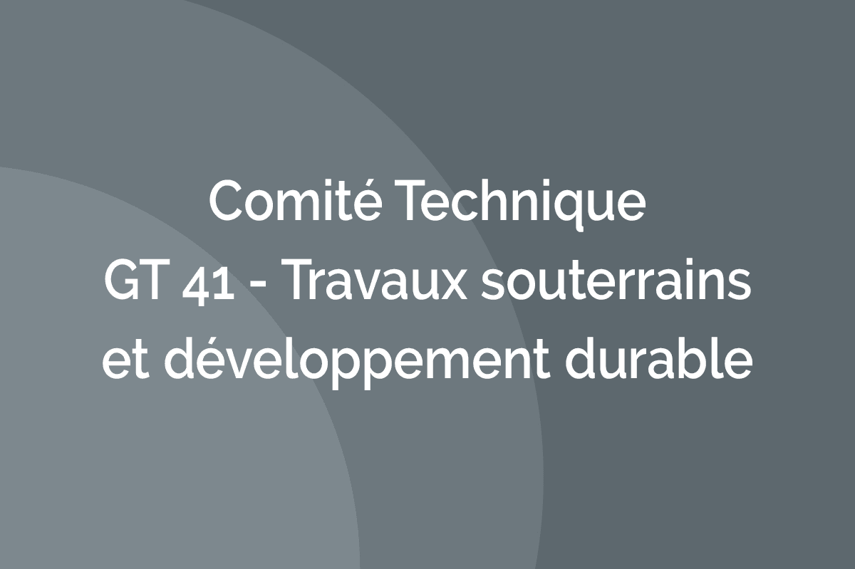 GT 41 - Travaux souterrains et développement durable