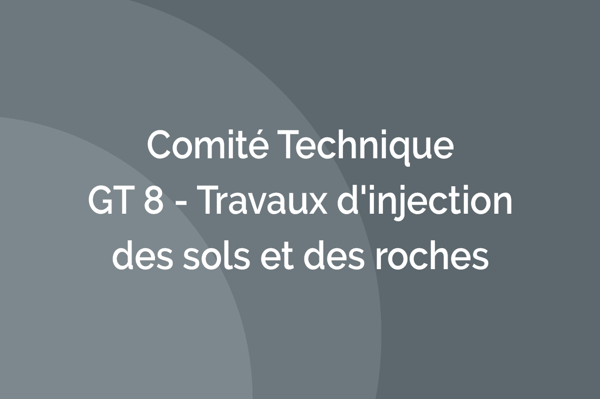 Comité Technique - GT 8 - Travaux d'injection des sols et des roches