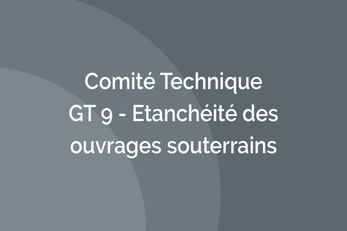 Comité Technique - GT 9 - Étanchéité des ouvrages souterrains