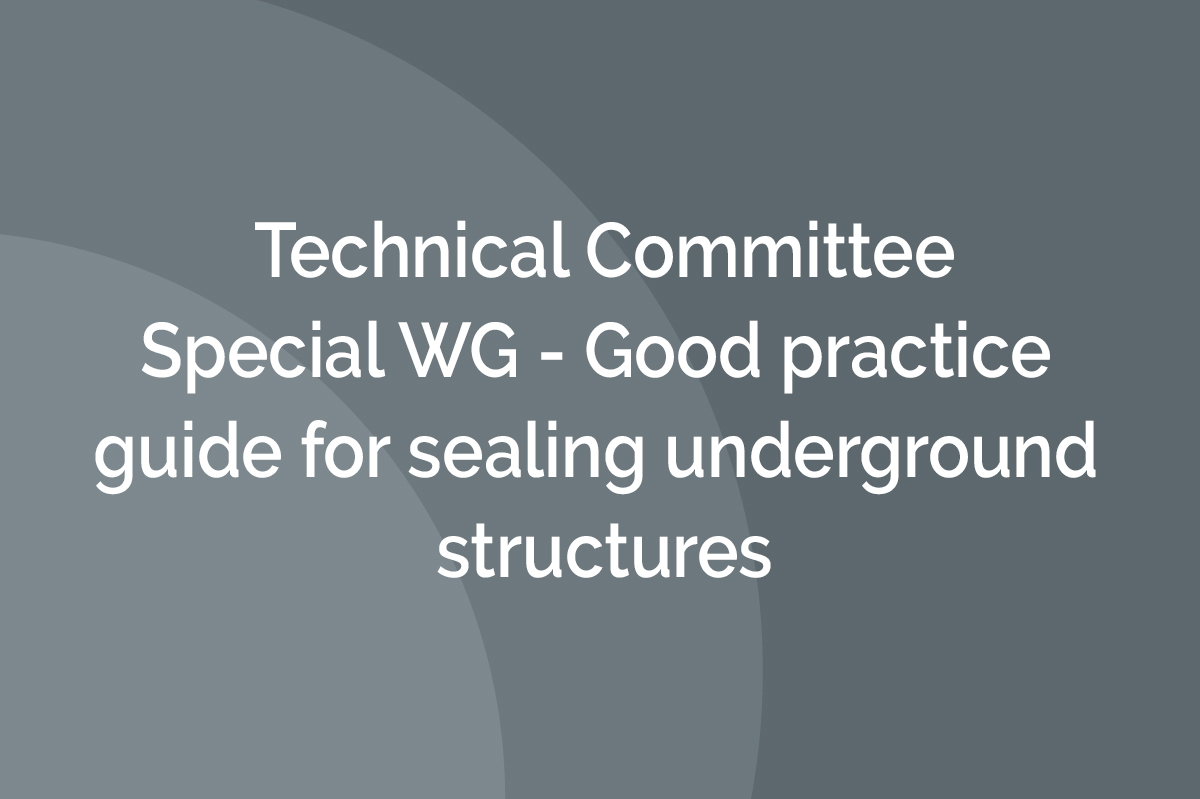 Special WG – Good practice guide for sealing underground structures