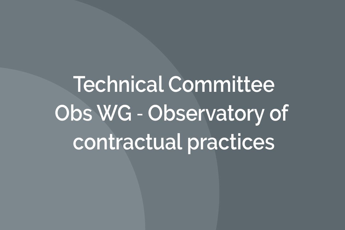 Obs WG ‐ Observatory of contractual practices