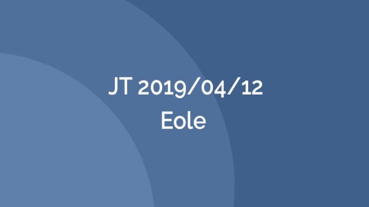 Journée Technique - JT 2019/04/12 - Eole - AFTES